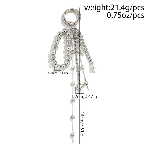 Vivian&CD Silver Heart Bag Charm for Women Cute Decorative Purse Accessories Handbag Jewelry Gift thumbnail 5
