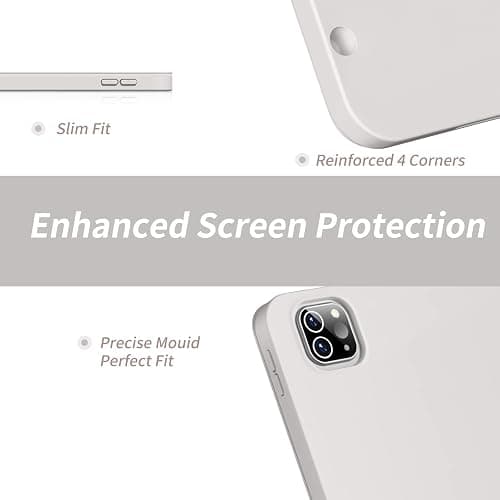 Aoub New iPad Pro 12.9 inch Case 6th Generation 2022/5th Gen 2021/4th Gen 2020 with Pencil Holder, Auto Wake/Sleep, Trifold Smart Stand with Soft TPU Back Shell Cover, Gray thumbnail 9