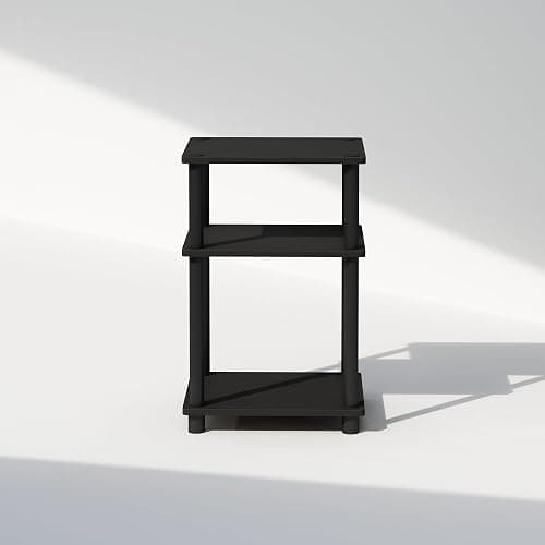 Furinno Just 3-Tier Turn-N-Tube Open Storage Nightstand, 1-Pack, Plastic Poles, Americano/Black thumbnail 7