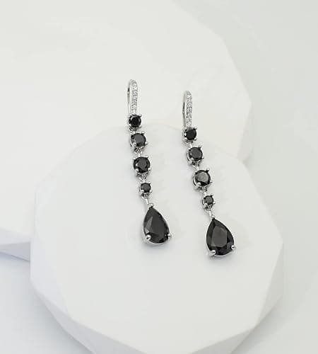 Vetieeimo Bride Bridesmaid Teardrop Long Dangle Earrings for Women, Christmas Jewelry Gift, Trendy Hook Dangling Earrings Fit Wedding Prom Halloween thumbnail 7