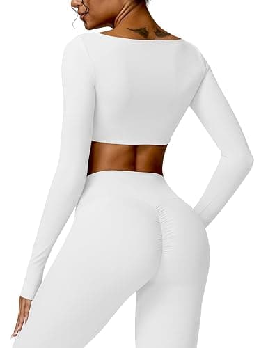 YEOREO Kyla Women Crop Top Long Sleeve Padded Sports Low Medium Impact Yoga Shirt Workout thumbnail 6