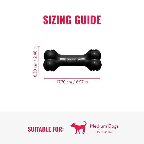 KONG - Extreme Goodie Bone - KONG's Most Durable Natural Rubber Dog Bone for Power Chewers - Black - For Medium Dogs thumbnail 4