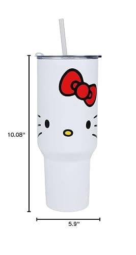 Bioworld Hello Kitty 40 Oz. Stainless Steel Tumbler With Leak-Proof Lid thumbnail 2