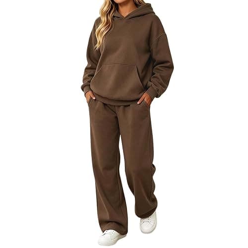 ZGTWHZY Womens Sweatsuits 2 Piece Set 2026 Fall Winter Long Sleeve Hoodie Casual Wide Leg Sweatpants Workout Travel Tracksuit - Image 1