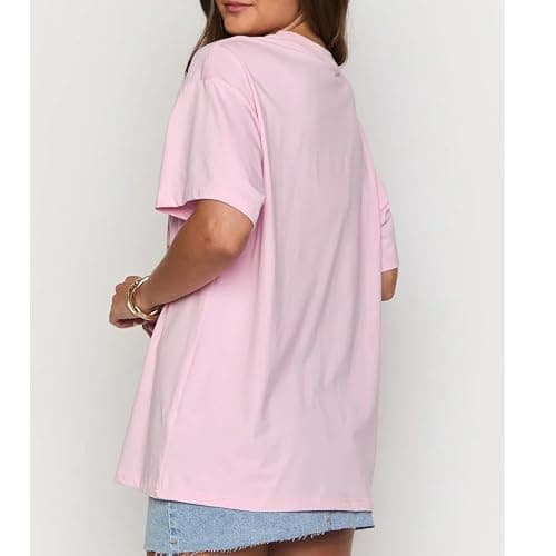 Oversized Graphic Shirt for Teens Girl Women Y2K Short Sleeve Floral Baggy Tops Preppy Vintage Aesthetic Loose Tee thumbnail 2