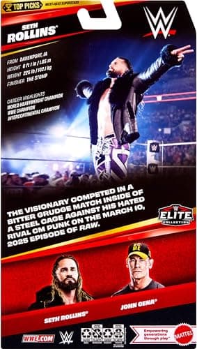 Mattel WWE Elite Collection Top Picks Action Figures & Accessories Set, 6-inch Collectible with Swappable Hands & Ring Gear thumbnail 6