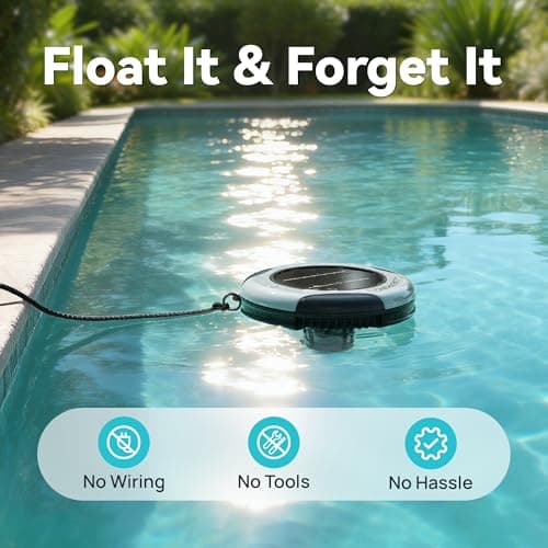 AQUASTRONG Solar Powered Pool Maintenance System with 19.9 oz Copper Anode, High-Efficiency Solar Panel for Above & Inground Swimming Pools up to 50,000 Gal, Compatible with All Pool Types thumbnail 5