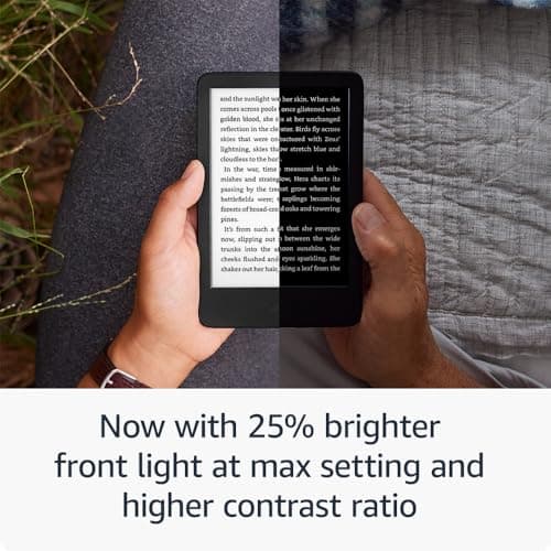 Amazon Kindle 16GB (newest gen) - Lightest and most compact Kindle, with glare-free display, faster page turns, adjustable front light, and long battery life - Black thumbnail 2