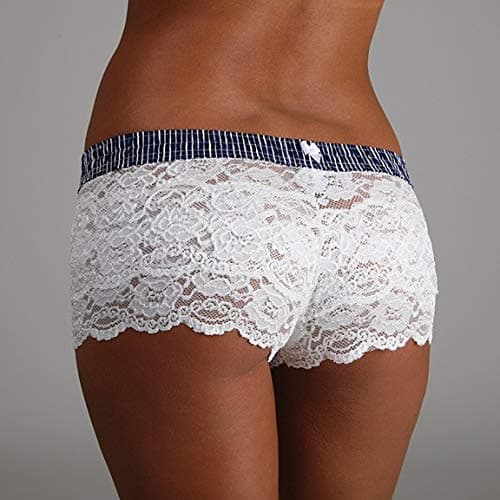 Foxers Pink Lace Boxers with Pink Posies Waistband Briefs Comfortable Underwear for Womens thumbnail 2