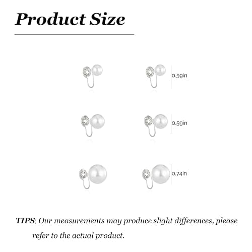 Pearl Clip on Earrings for Women Gold Plated Pearl Earrings Non Pierced Pearl Cuff Earrings Wedding Earrings for Bride Party Prom Jewelry Gifts thumbnail 6