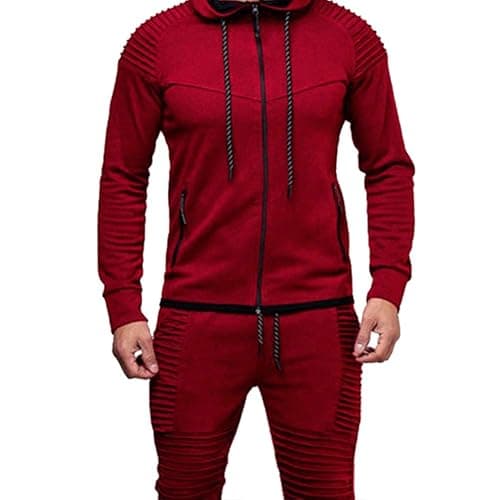 amropi Hommes Jogging Survêtement Sweat-Shirt à Capuche et Pantalon Combinaison de Sport thumbnail 4