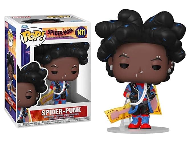 POP Marvel: Spider-Man: Across The Spider-Verse - Hobie Brown as Spider-Punk (Unmasked) Funko Vinyl Figure (Bundled with Compatible Box Protector Case), Multicolor, 3.75 inches thumbnail 2