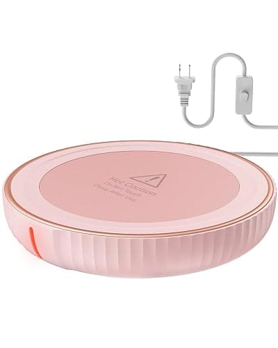 HouseGem Large Candle Warmer Plate - Coffee Cup Mug Warmer for Desk, Candle Melter, Electric Mug Heater for Beverages, Milk & Tea, Coffee Accessories Ideal Gifts Keep Cup Warm (Pink) - Image 1