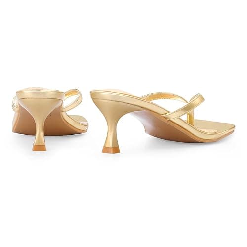 Hodeery Women's Kitten Heels Thong Sandals Open Square Toe Flip Flop Low Heels 2.5 Inch Slip On Sexy Women Dressy Slide Shoes for Casual thumbnail 5