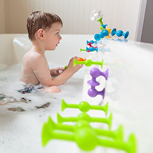 Fat Brain Toys Squigz Starter Set, 24 Piece Suction Bath Toys, Sensory Toys for Kids 3 and Up thumbnail 2