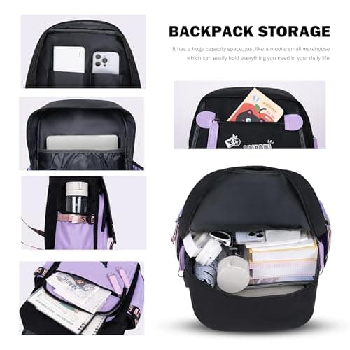 Roffatide Anime Backpack Printed Business Casual Laptop Shoulders Backpack Travel Hiking Daypacks Rucksack 17 Inch A thumbnail 4