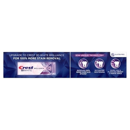 Crest 3D White Advanced Luminous Mint Teeth Whitening Toothpaste, Crest Toothpaste, 3.7 oz Pack of 4 - Helps Remove Surface Stains, Whitens Teeth, Strengthens Tooth Enamel, Protects Against Cavities thumbnail 10