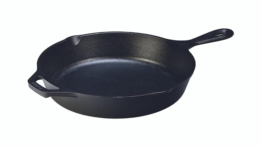 Lodge 12 Inch Cast Iron Pre-Seasoned Skillet – Signature Teardrop Handle - Use in the Oven, on the Stove, on the Grill, or Over a Campfire - Black - Image 1