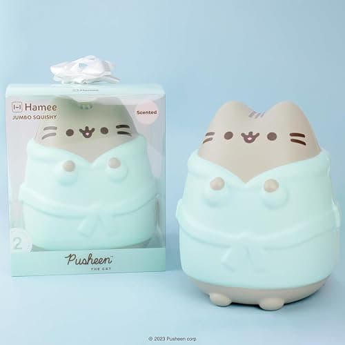 Hamee Pusheen in Robe Slow Rising Cute Jumbo Squishy Toy (Scented) [Birthday Present, Party Favors, Gift Basket Filler, Stress Relief] for Children and Adults for Him for Her Office Desk Accessory thumbnail 4