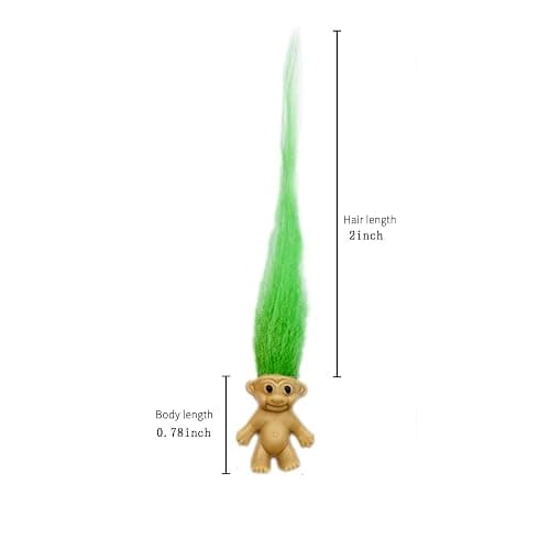 12pcs Long-haired Mini Troll Dolls, Assorted Hair Colors, 0.78" Bodies, 2" Hair. Cake Toppers, Action Figures, School Project, Arts and Crafts, Party Favors thumbnail 2