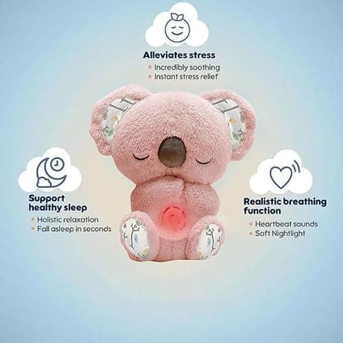 Anxiety Stuffed Animal - Relief Koala Bear for Adults & Kids, Soothing Plush with Breathing Motion, Calming Sleep Buddy, Music & Lights(Battery-Free) thumbnail 5