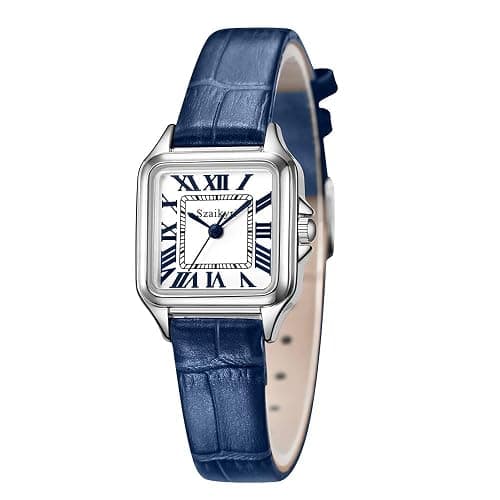Szaikyri Classic Square Watch for Women Ladies Dress Watch | Water Resistant | Solid Stainless Steel Band | Dainty Vintage Design | Long-Last Vacuum Plating | Japanese Precise Movement thumbnail 2