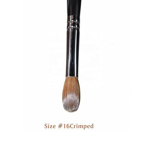 Yasterd Acrylic Nail Brushes - Kolinsky Size 16 Oval Crimped Shaped Brush for Acrylic Application, Black Wood Handle Professional Nail Art Powder Brush Manicure Tool thumbnail 2