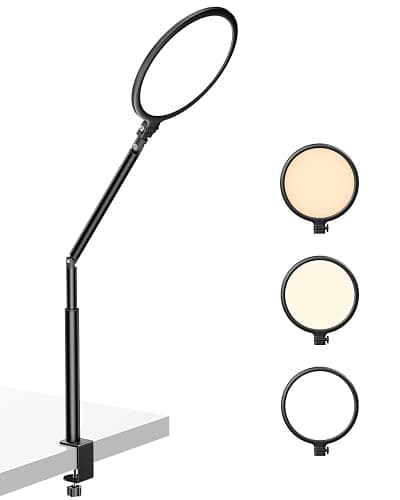 Weilisi 10.2" Desk Ring Light with Stand for Video Call, Ring Light for Desk with Clamp, 360° Rotate & Flexible Height Desk Light, Adjust Arm Desk Lamp for Home Office, Podcast, Gaming, Recording thumbnail 9