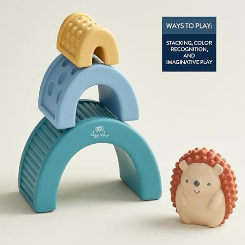 Itzy Ritzy Sensory Blocks Set - Baby Building Blocks 10-Piece Set - Features Soft & Textured Characters - Sensory Toy for Babies & Toddlers Aged 0 Months and Up thumbnail 5