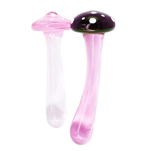 Anal Plug Butt Plugs Trainer, Smooth Glass Mushroom Pleasure Wand Dildos (Pink) thumbnail 4