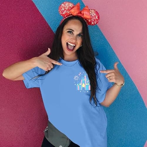 Magical Shirt Women Oversized Magic Kingdom Shirts: Happiest Place on Earth Shirt Cute Castle Graphic Family Holiday Tee Tops thumbnail 5