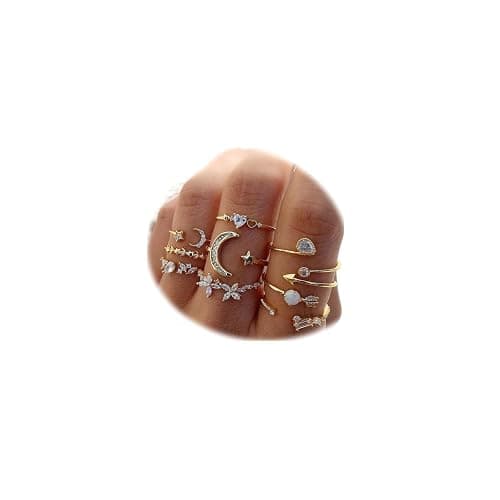 FUTIMELY Boho Retro Stackable Rings Sets for Women Knuckle Joint Finger Knuckle Nail Ring Sets Moon Stars Stack Preppy Statement Rings Cute Trendy Stuff Jewelry - Image 1