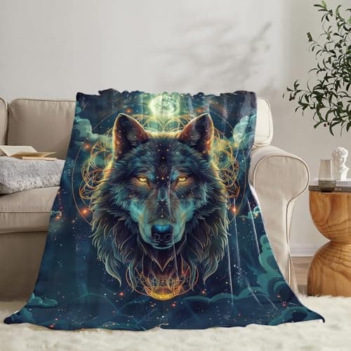 Tijuboni Wolf Throw Blanket Wolf Gifts for Girls Boys Women Men Kids Adults Soft Flannel Fleece Blanket for Couch Sofa ​Bed Home Decor 40"x50" thumbnail 2