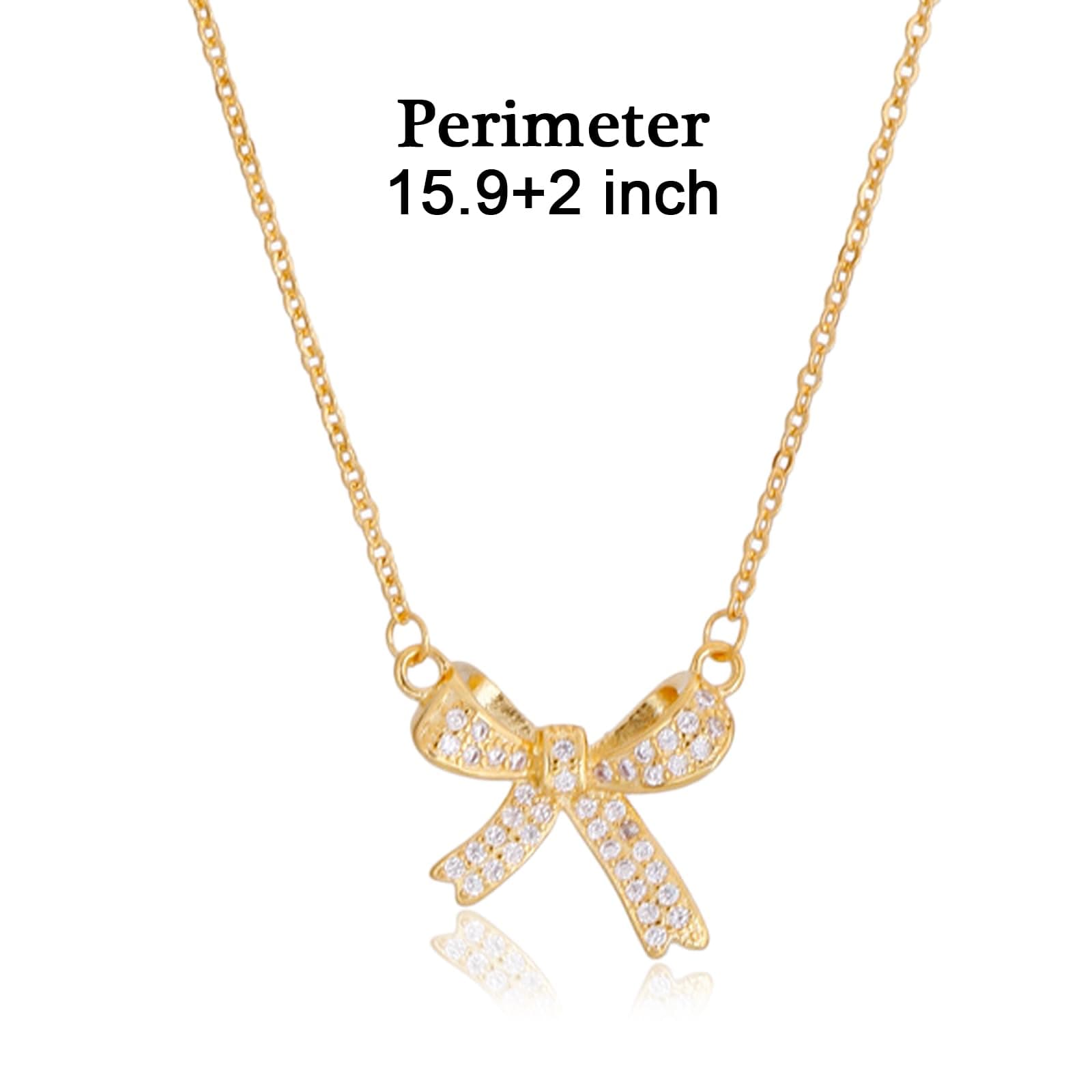 TESTRYE 18K Gold Bow Necklace,Dainty Bow Pendent Choker Necklace Bowknot Bow Tie Necklace for Women Girls thumbnail 6