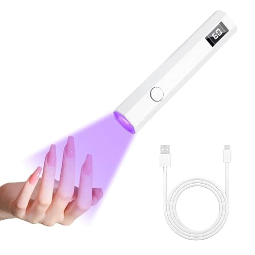Mini UV Lamps for Gel Nails with LED Screen 3W Nail Lamp Handheld 180mAh USB Rechargeable Quick Drying 20s 60s Timer Portable Valentine Mothering Sunday Gift for Women Nail Stickers DIY Home Travel - Image 1