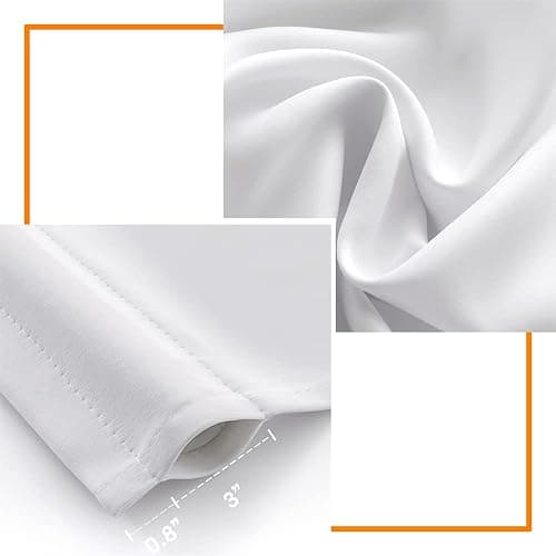 White Short Kitchen Curtains 24 Inch Length Blackout Rod Pocket Darkening Thermal Insulated Privacy Window Treatment Small Camper Curtain Drapes for Bathroom Travel RV (2 Panels, 42 by 24 Inches) thumbnail 9