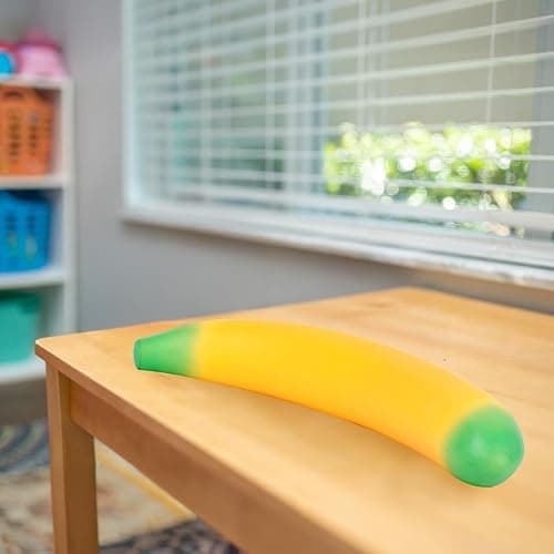 Toymendous Laffy Snacks - Squishy Banana Stress Toy - Ages 3+ | Thermoplastic Rubber, 15.5 in Long, 6.4 in Wide, Stretches Up To 6 ft, Returns To Original Shape, Fruit Theme thumbnail 2
