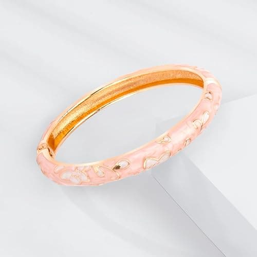 UJOY Womens Multi-colors Cloisonne Bracelet Gold Plated Flower Hollowed Enameled Hinged Cuff Bangles Jewelry Gift 88A10 thumbnail 6