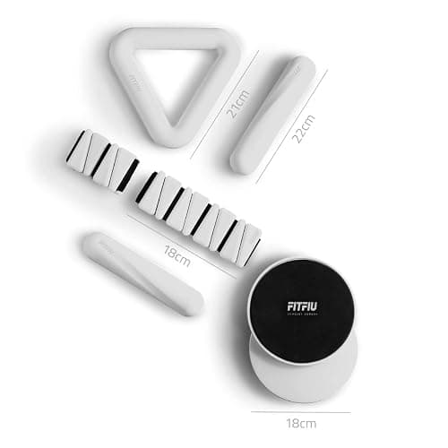 Fitfiu Fitness Pack of 4 Pilates Accessories: 1 Weights 2 Wristbands 2 Dumbbells 2 Dumbbells 2 Sliding Discs 1 Steel Elastic Band in White Silicone thumbnail 9