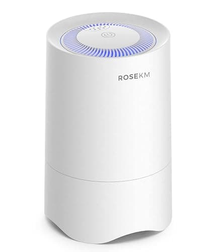Rosekm Small Air Purifier for Home Bedroom, Personal Desk Mini Air Purifier, Room Hepa Air Purifier Fresheners Cleaner for Dorm, Pets, Smoke, Desktop, Office (White) - Image 1