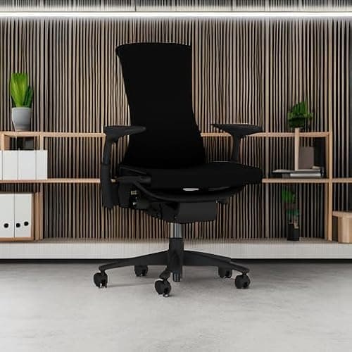 Herman Miller Embody Ergonomic Office Chair | Fully Adjustable Arms and Carpet Casters | Black Rhythm thumbnail 5