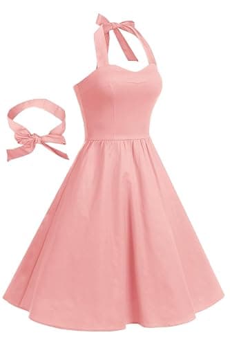 Topdress Women'sVintage Polka Audrey Dress 1950s Halter Retro Cocktail Dress thumbnail 5
