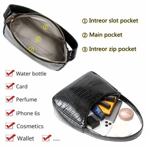 CYHTWSDJ Shoulder Bags for Women, Cute Hobo Tote Handbag Mini Clutch Purse with Zipper Closure thumbnail 4