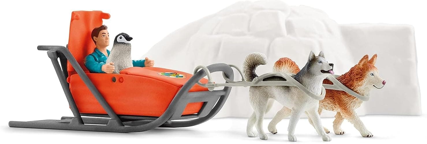 Schleich Wild Life - 19PC Antarctic Expedition Playset with Penguin, Dog Figurines, Action Figure and Accessories - Actic Animal Imaginative Play Set for Kids Ages 3+ thumbnail 12