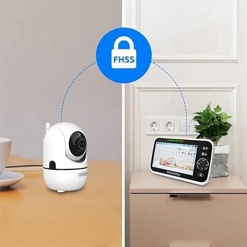 HelloBaby Upgrade 5’’ Baby Monitor with 30-Hour Battery, 2 Cameras Pan-Tilt-Zoom, No WiFi 1000ft Range Video Audio Baby Monitor, VOX, Night Vision, 2-Way Talk, Portable Travel, 8 Lullabies and Temp thumbnail 8