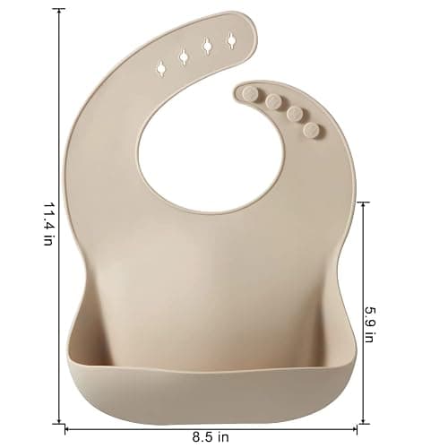 PandaEar Silicone Baby Bib for Girls Boys| Adjustable Waterproof Silicone Bibs for Babies & Toddlers with Large Pocket Food Catcher, BPA Free Soft Durable thumbnail 2