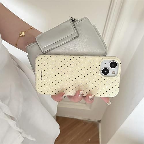 inewateri Compatible with iPhone 13/iPhone 14 Case with Cute Fashion Polka Dot Aesthetics Design Simple Cases for Soft TPU Slim Protection Cover-Lemon-Yellow thumbnail 3