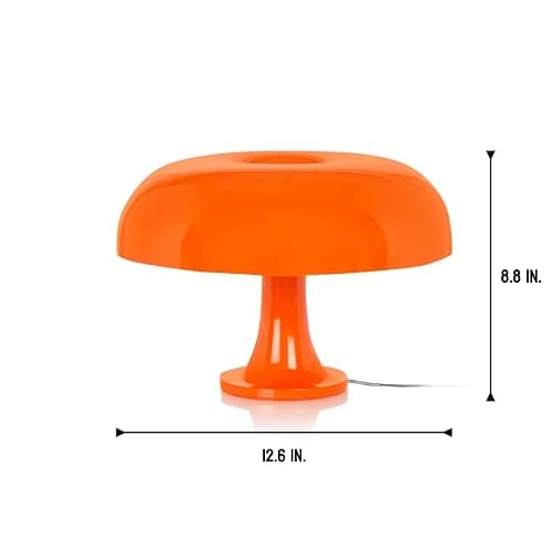 Lotus Atelier Orange Mushroom Lamp for Room Aesthetic Modern Lighting for Bedroom | Cool Retro Living Room Decor (Orange) thumbnail 9