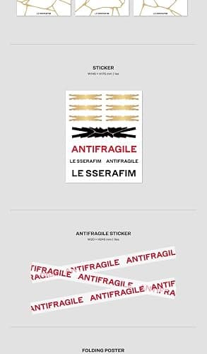 LE SSERAFIM ANTIFRAGILE 2nd Mini Album Vol.2 IRIDESCENT OPAL Version CD+1p Folding Poster On Pack+112p Booklet+1p PhotoCard+1p PostCard+1ea Sticker+3ea ANTIFRAGILE Sticker+Tracking Sealed thumbnail 6