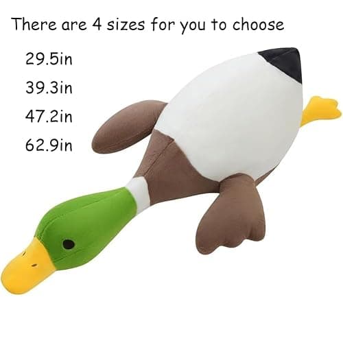 Pasrdqoyp Mallard Duck Plush,Mallard Duck Stuffed Animals, Soft Furry Duck Stuffed Animal Pillow,Huge Duck Plush Hugging Pillow Gifts for Every Age (62.9in) thumbnail 3